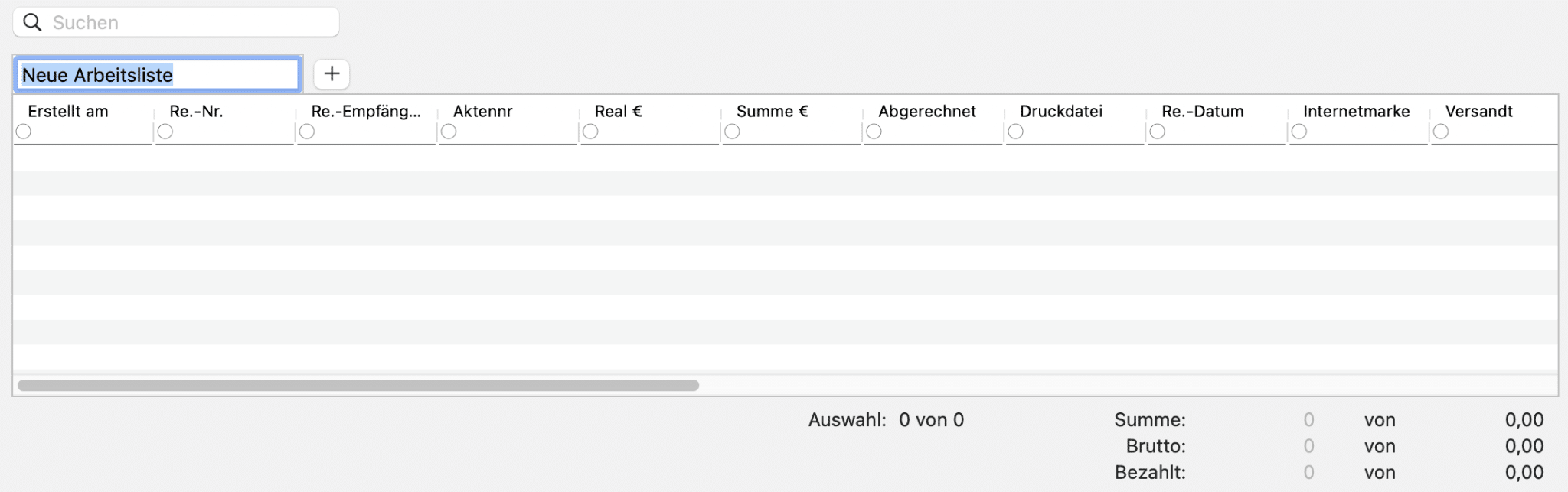 Kanzlaw Handbuch Rechnungsverwaltung Arbeitsliste Umbennen Neu Erstellen